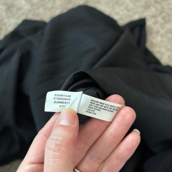 Gap Silk Blend Draped Hem High Low Dress M Smocked Whimsigoth Lagenlook Y2K - Picture 11 of 12